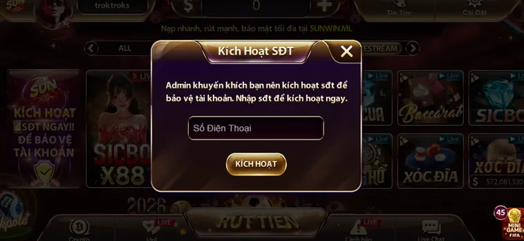 Kích hoạt bảo mật đa tầng - an toàn người chơi.