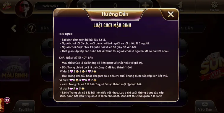 Mậu Binh Online SunWin Đấu Trường Chiến Thuật Đẳng Cấp Cho Cao Thủ
